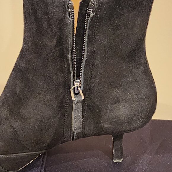 Brand New US 9 TORY BURCH Black Suede Bootie Crystal Buckle - Picture 13 of 15